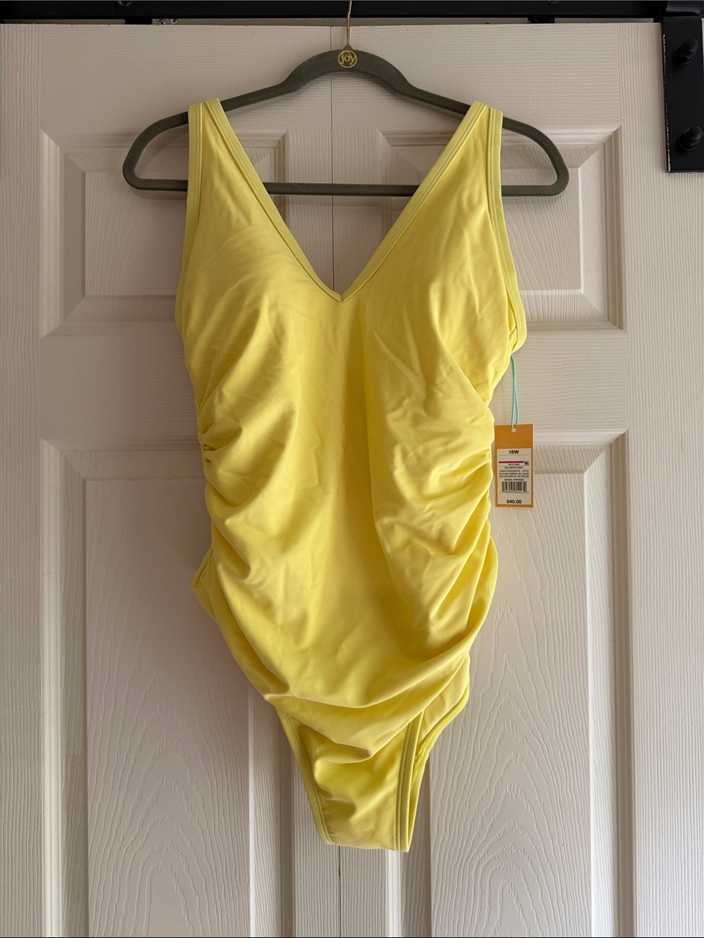 Yellow Ruched Women’s One-Piece Swimsuit
